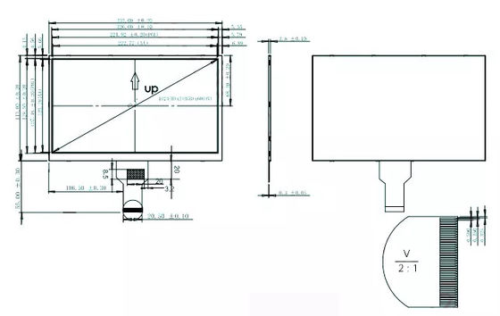 40 Pin 10,1 Zoll LCD-Display TFT-LCD-Bildschirmmodul 1204×600 LVDS-Schnittstelle Weitblick