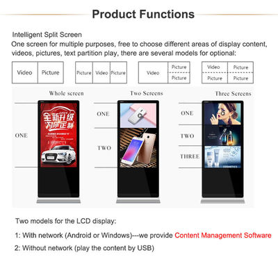 Interaktiver LCD Werbebildschirm, Digital Signage Kiosk frei stehend