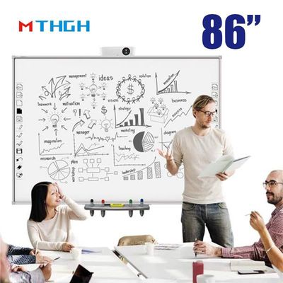 86 Zoll gehärtetes Glas Smart Whiteboard mit WLAN Bluetooth USB-Verbindung für Schul-Supermarkt