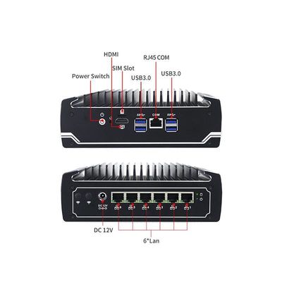 IBOX-501 N18 Fanless Mini Industrial PC Quad Core 32 GB Speicher mit MSATA