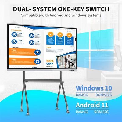 86 Zoll 16 9 Interaktiver Touchscreen Whiteboard 4K 300cd/M2 Infrarot-Technologie