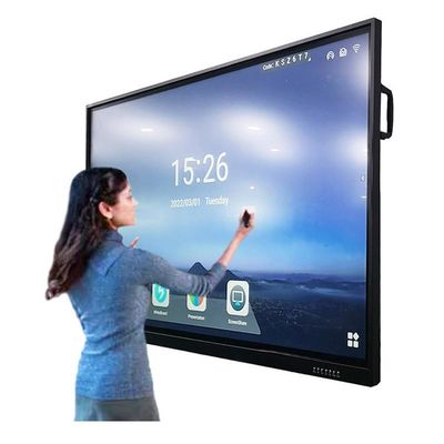4K 75 Zoll 20 Punkte Infrarot Touch Interaktives Whiteboard für den Unterricht im Schulklassenzimmer