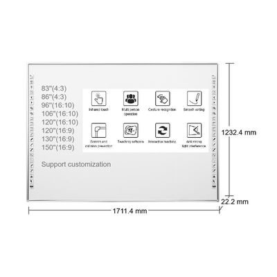 83 Zoll Interaktives Whiteboard mit optionale I3/i5/i7/i9 CPU 10 Punkt 60 Millionen Berührungen Auflösung 3840*2160
