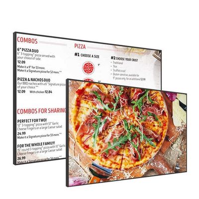 Restaurant Elektronische Digitale Beschilderung 49 Zoll Hängende Wandmontierte Digitale Anzeige Mit 3840x2160 Auflösung