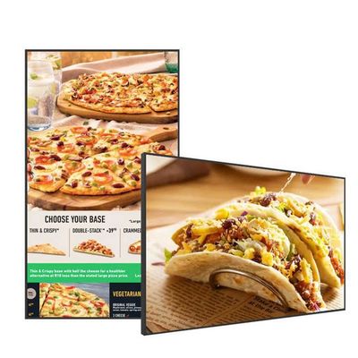 Restaurant Elektronische Digitale Beschilderung 49 Zoll Hängende Wandmontierte Digitale Anzeige Mit 3840x2160 Auflösung