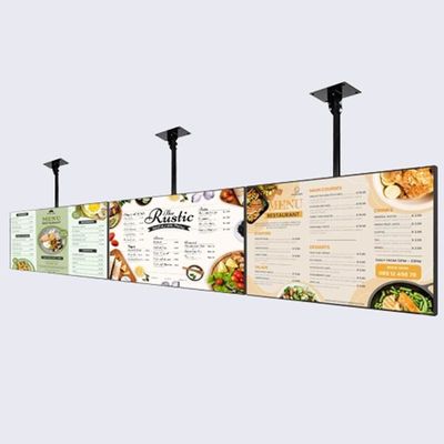 Restaurant Elektronische Digitale Beschilderung 49 Zoll Hängende Wandmontierte Digitale Anzeige Mit 3840x2160 Auflösung