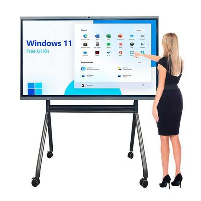 65 Zoll interaktiver Touchscreen Whiteboard 4K Bildschirmplatten Smart Display mit Infrarot 10/20 Punkten und Android 13.0