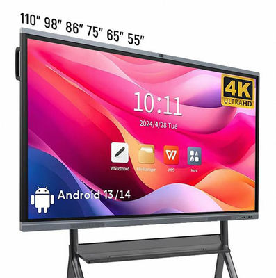 4K HD Schule Interaktives Whiteboard Android13 8 128G Win10 Dual System Touch Display
